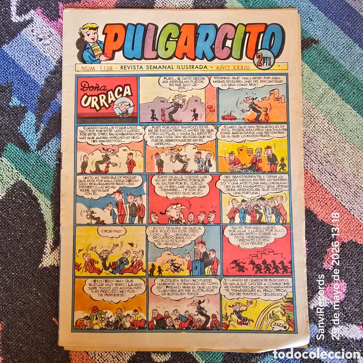 Tebeos: PULGARCITO, REVISTA SEMANAL ILUSTRADA 1158 (A&Ntilde;O XXXIII) (BRUGUERA)
