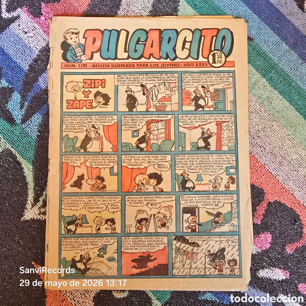 Tebeos: PULGARCITO, REVISTA SEMANAL ILUSTRADA 1131 (A&Ntilde;O XXXII) (BRUGUERA)