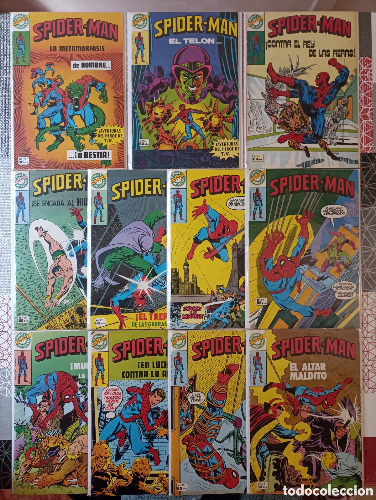 Tebeos: SPIDER-MAN N&deg;13, 14, 15, 16, 17, 18, 19, 20, 21, 22, 23 -Bruguera-