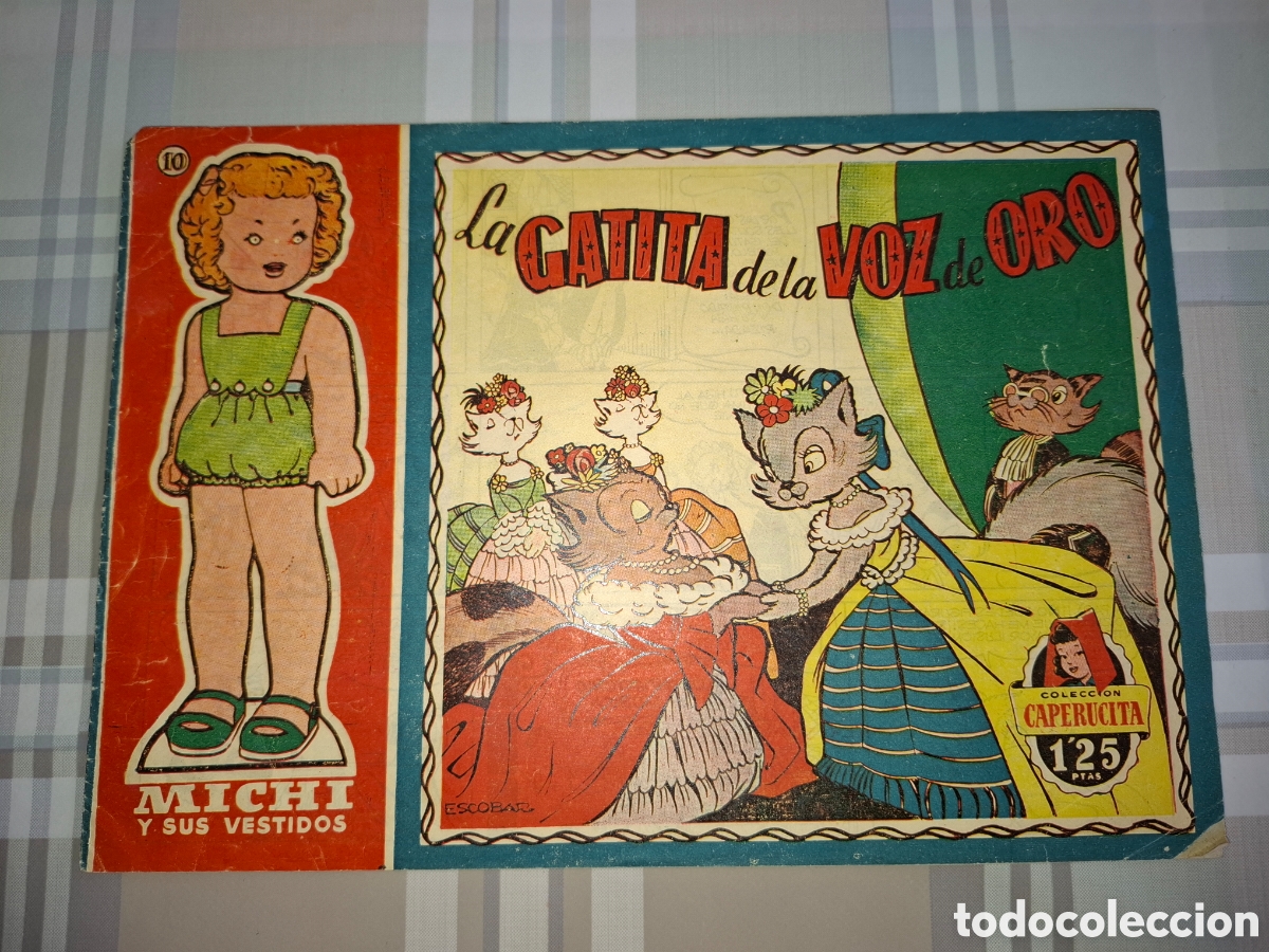 Tebeos: Colecci&oacute;n Caperucita n&deg; 10, La gatita de la voz de oro, Bruguera, Escobar, con recortable