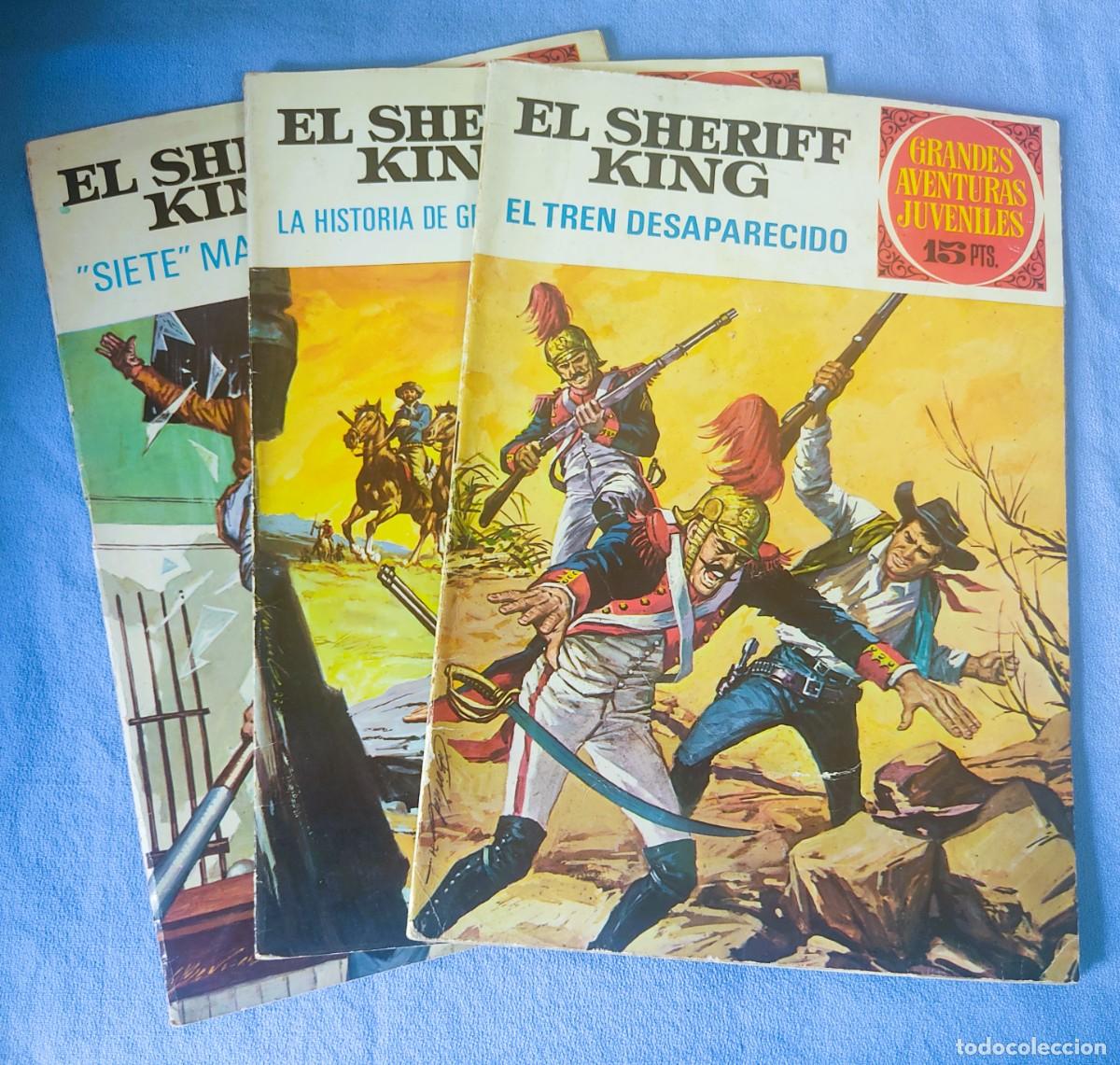 Tebeos: GRANDES AVENTURAS JUVENILES 3 EJEMPLARES EL SHERIFF KING EDITORIAL BRUGUERA 1971-1972