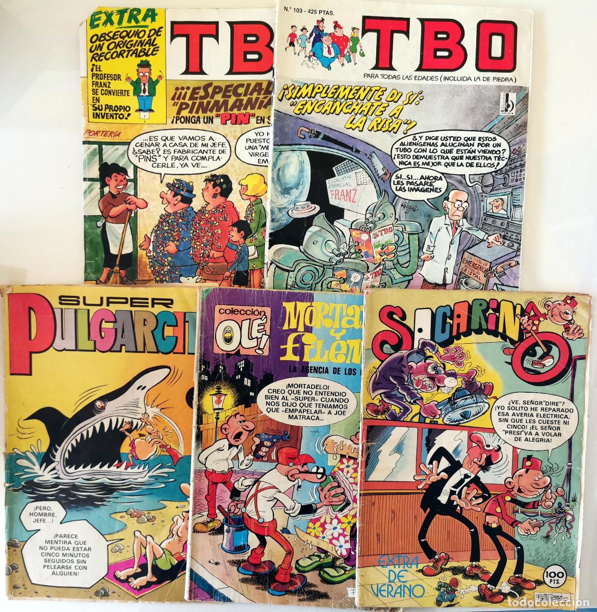 Tebeos: Super Pulgarcito 131 Mortadelo y Filemon. La agencia de desastres. Ol&eacute; 89. TBO n&ordm; 62 y 103 Sacarino