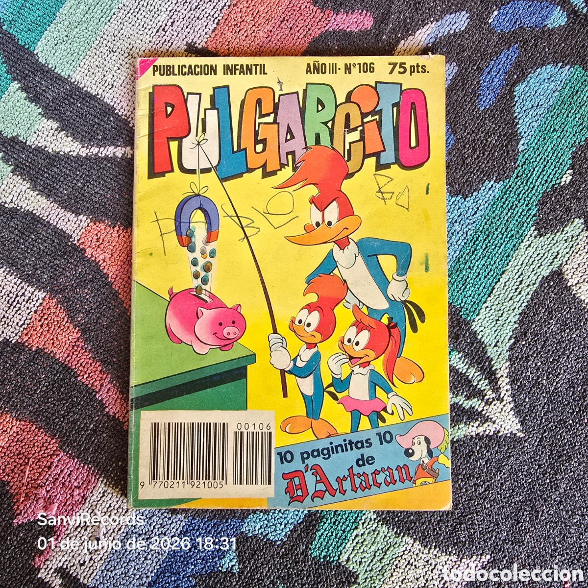 Tebeos: PULGARCITO, PUBLICACI&Oacute;N INFANTIL 106 (A&Ntilde;O III) (BRUGUERA)