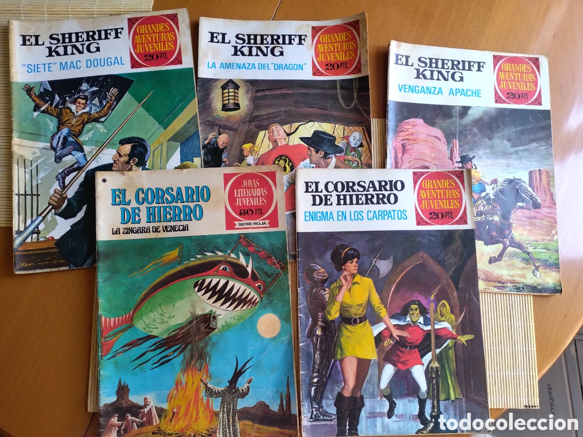 Tebeos: Lote 5 Sheriff King y Corsario de Hierro Grandes aventuras juveniles edita Bruguera