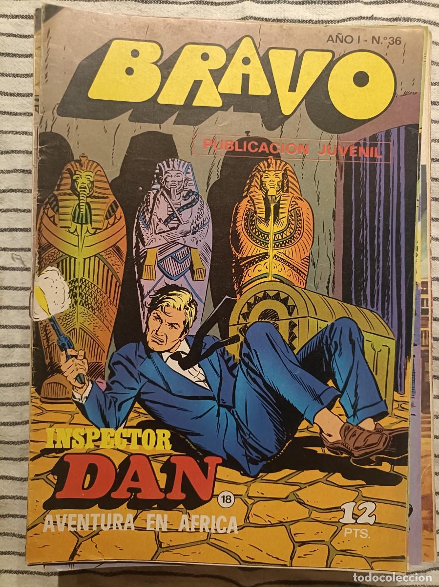 Tebeos: Bravo - n&ordm; 36 a&ntilde;o 1 - Inspector Dan, Aventura en Francia n&ordm; 18 - Ed. Bruguera 1976