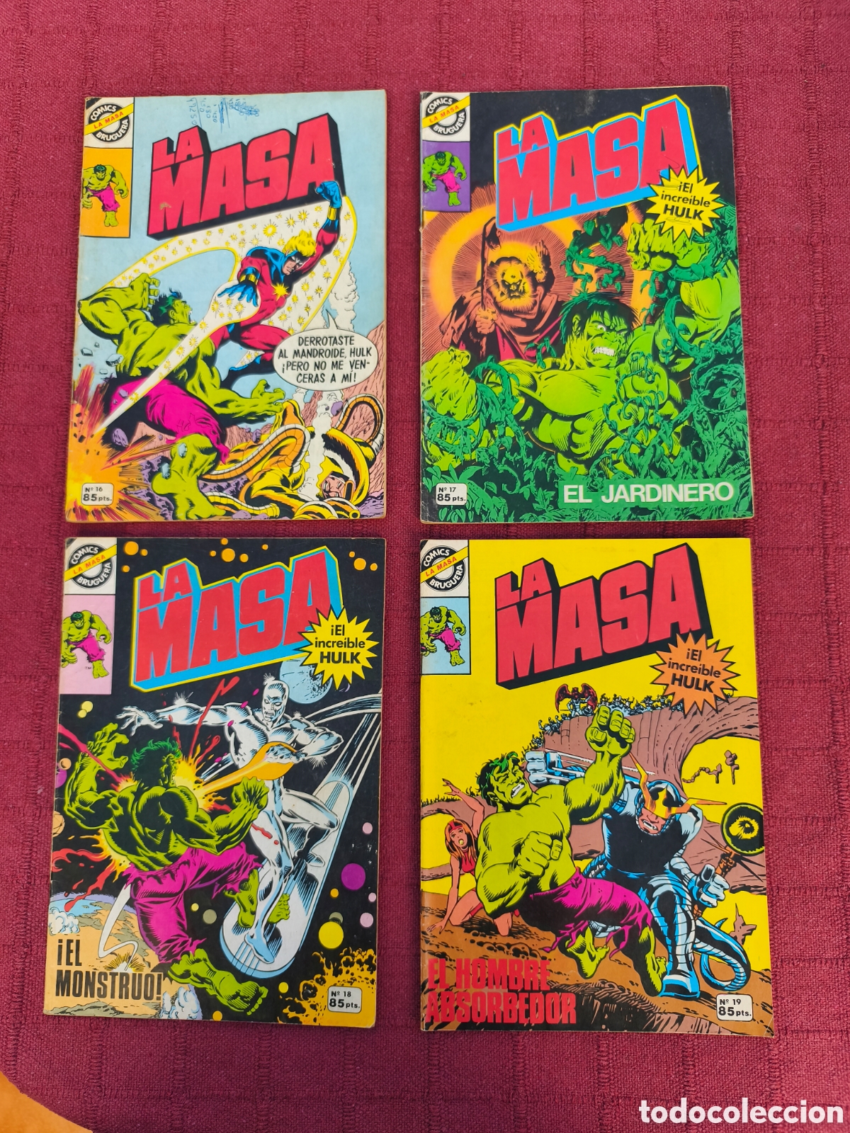 Tebeos: LA MASA COMICS LA MASA BRUGUERA N&deg;S 16,17,18 Y 19 - (EL INCRE&Iacute;BLE HULK)