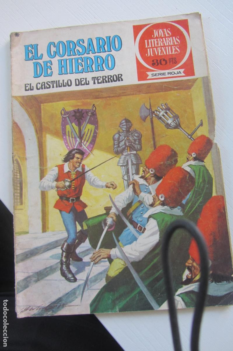 Tebeos: JOYAS LITERARIAS JUVENILES ROJA N&ordm; 22 EL CORSARIO DE HIERRO EL CASTILLO DEL TERROR BRUGUERA arx107