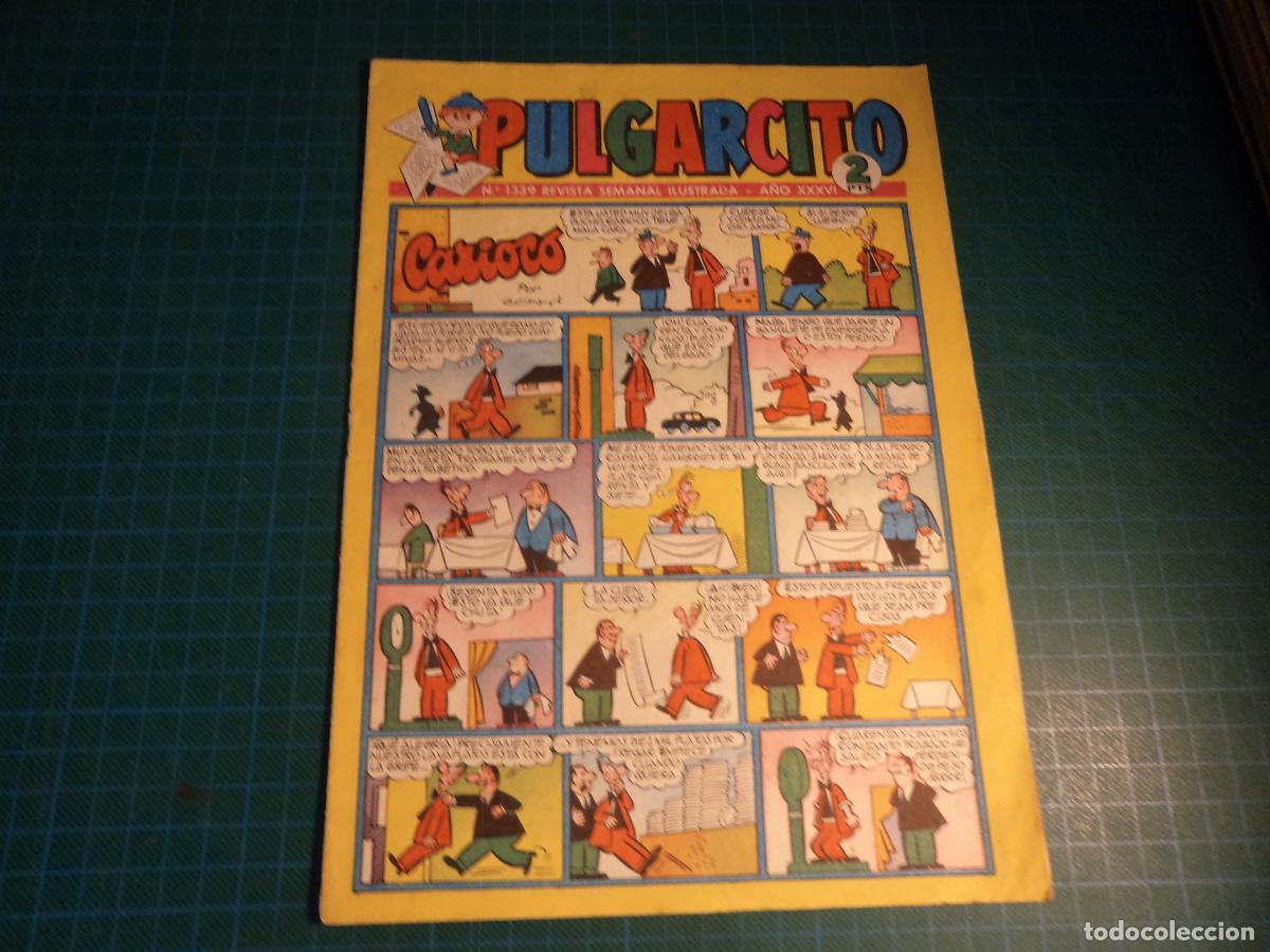 Tebeos: Pulgarcito. N&ordm; 1339. Bruguera. Portada casi suelta de la grapa.