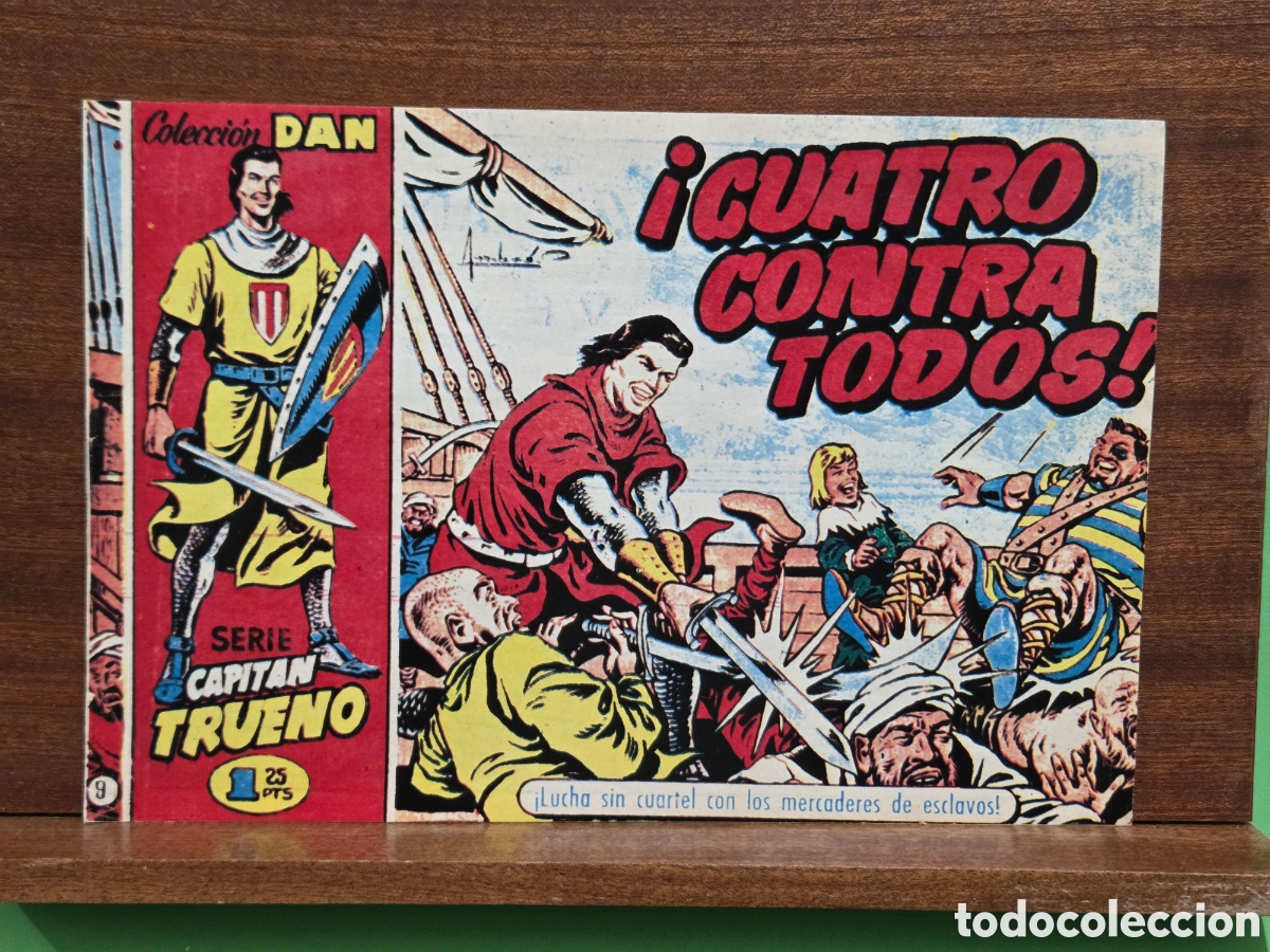 Tebeos: COLECCION DAN...SERIE CAPITAN TRUENO...N&deg;9...&rdquo;&rdquo;CUATRO CONTRA TODOS&rdquo;&rdquo;...EDITORIAL BRUGUERA...FACSIMIL