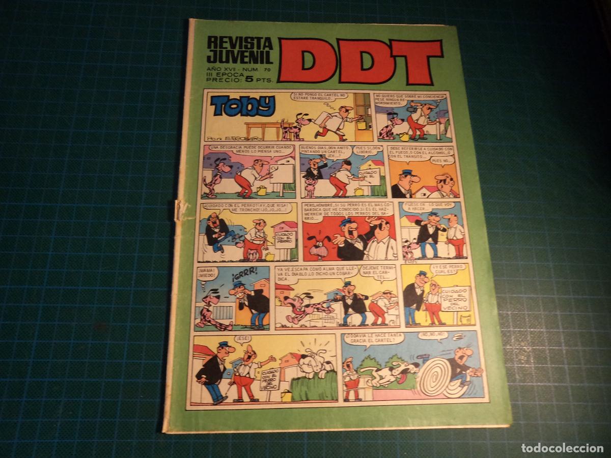 Tebeos: DDT. N&ordm; 70. Bruguera. Portada suelta de la grapa.