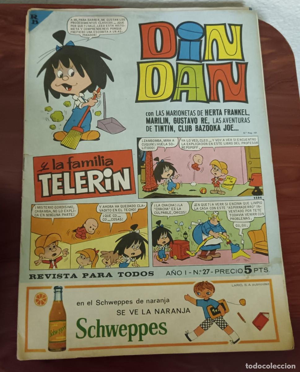 Tebeos: DIN DAN Y LA FAMILIA TELER&Iacute;N A&Ntilde;O I N&ordm; 27 25 OCTUBRE 1965