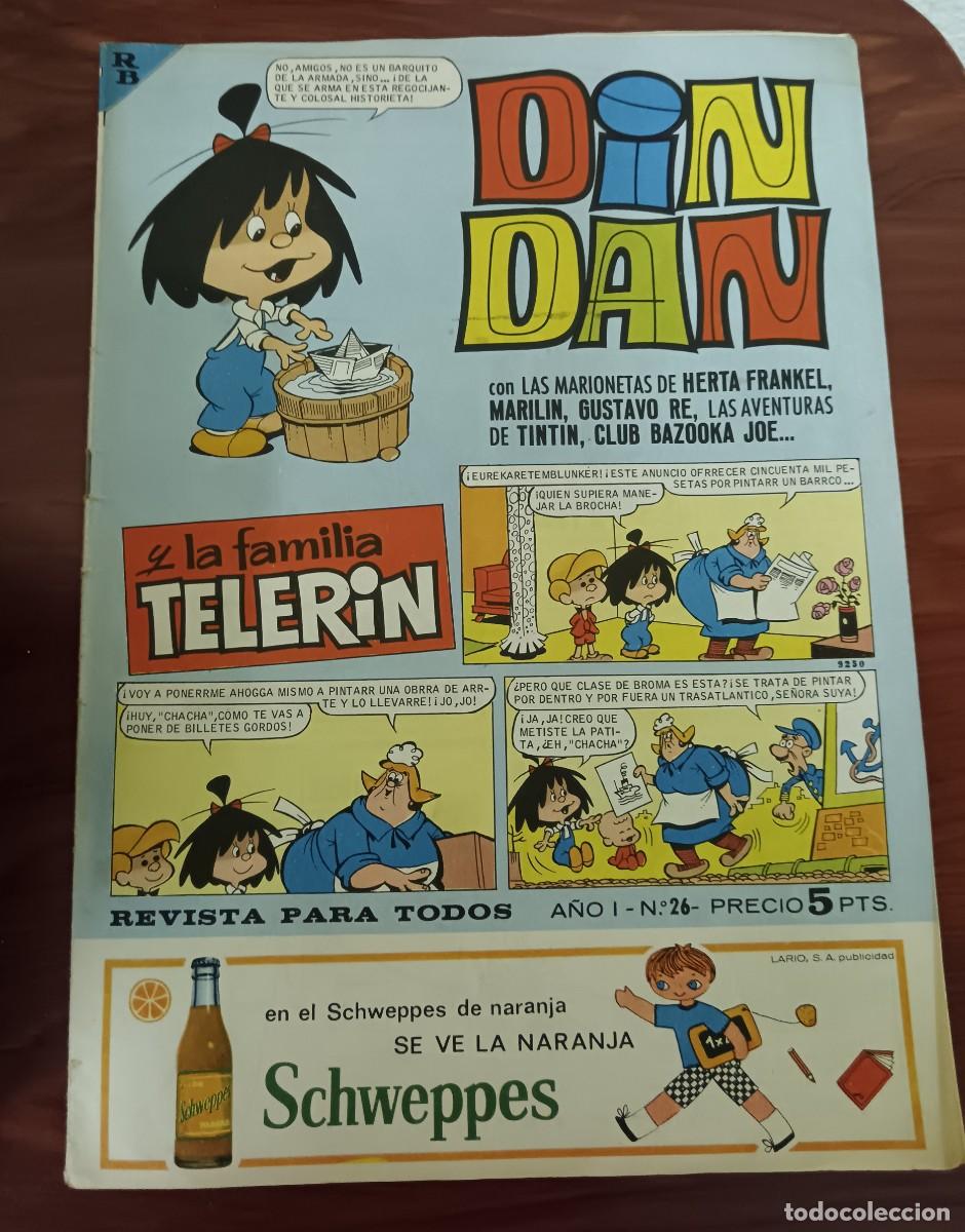 Tebeos: DIN DAN Y LA FAMILIA TELER&Iacute;N A&Ntilde;O I N&ordm; 26 18 OCTUBRE 1965