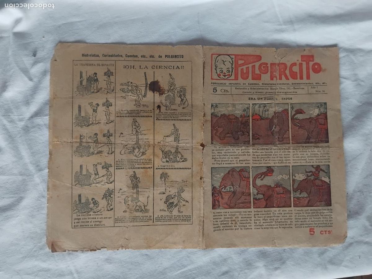 Giornalini: PULGARCITO A&Ntilde;O I N&ordm; 16. 5 CTS.