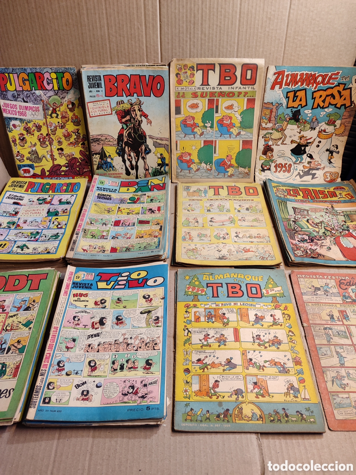 Tebeos: Lote de comics DDT,TBO,Bravo,La risa,t&iacute;o vivo,din dan, pulgarcito.editorial bruguera