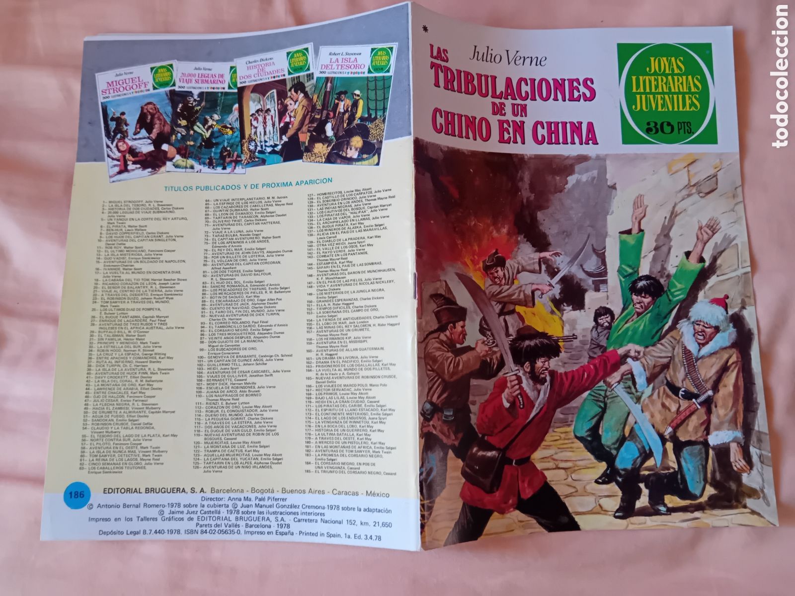 Tebeos: Las tribulaciones de un chino en China, Julio Verne. Joyas literarias juveniles. Primera ed. 1978