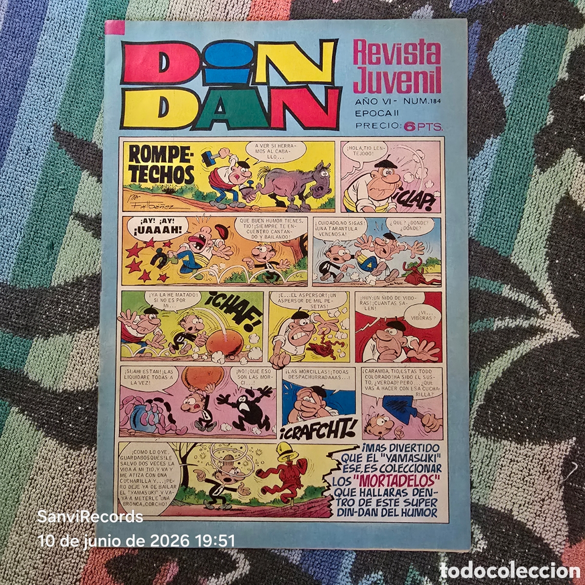 Tebeos: DIN DAN, REVISTA JUVENIL 184 (A&Ntilde;O VI) (BRUGUERA)
