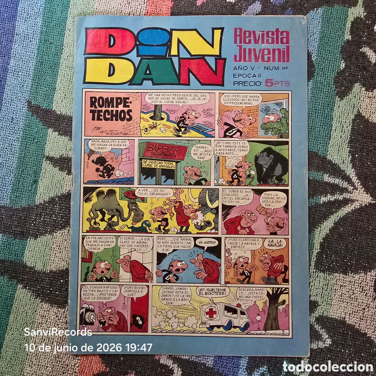 Tebeos: DIN DAN, REVISTA JUVENIL 109 (A&Ntilde;O V) (BRUGUERA)