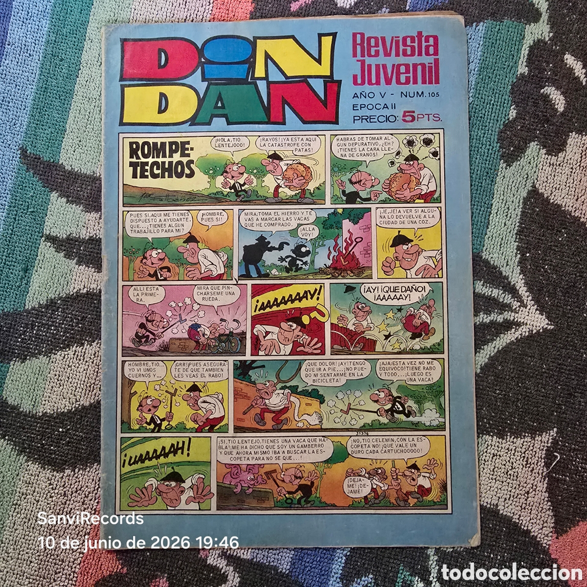 Tebeos: DIN DAN, REVISTA JUVENIL 105 (A&Ntilde;O V) (BRUGUERA)