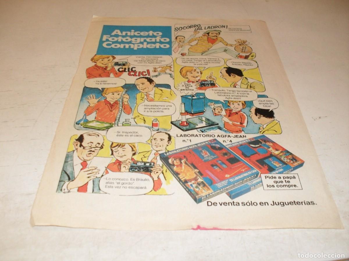 Tebeos: (REF.95),LAMINA PUBLICITARIA ANICETO,FOTOGRAFO COMPLETO+D&ordf;PELMAZO,BRUGUERA,A&Ntilde;OS 70