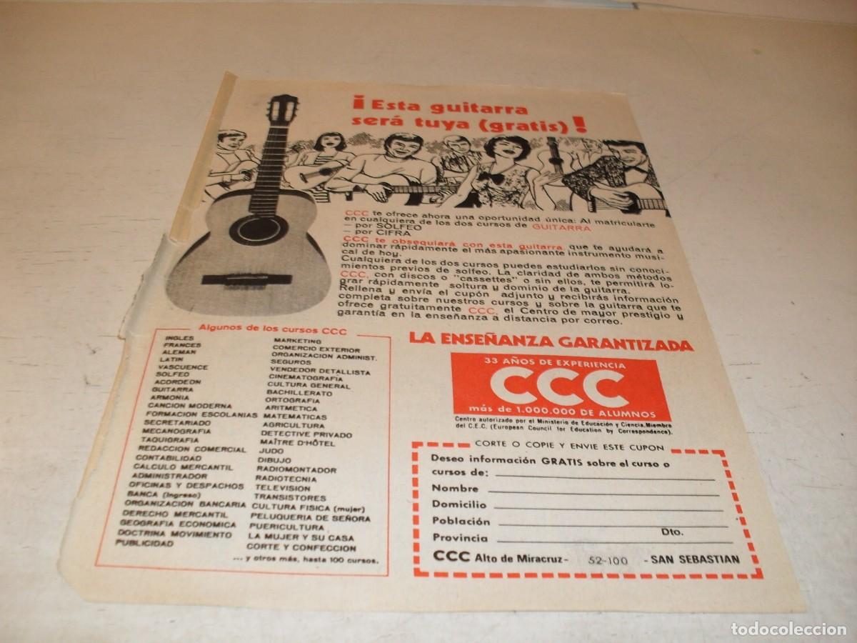 Tebeos: (REF.95),LAMINA PUBLICITARIA CURSOS CCC DE GUITARRA+AQUILES TALON,A&Ntilde;OS 70