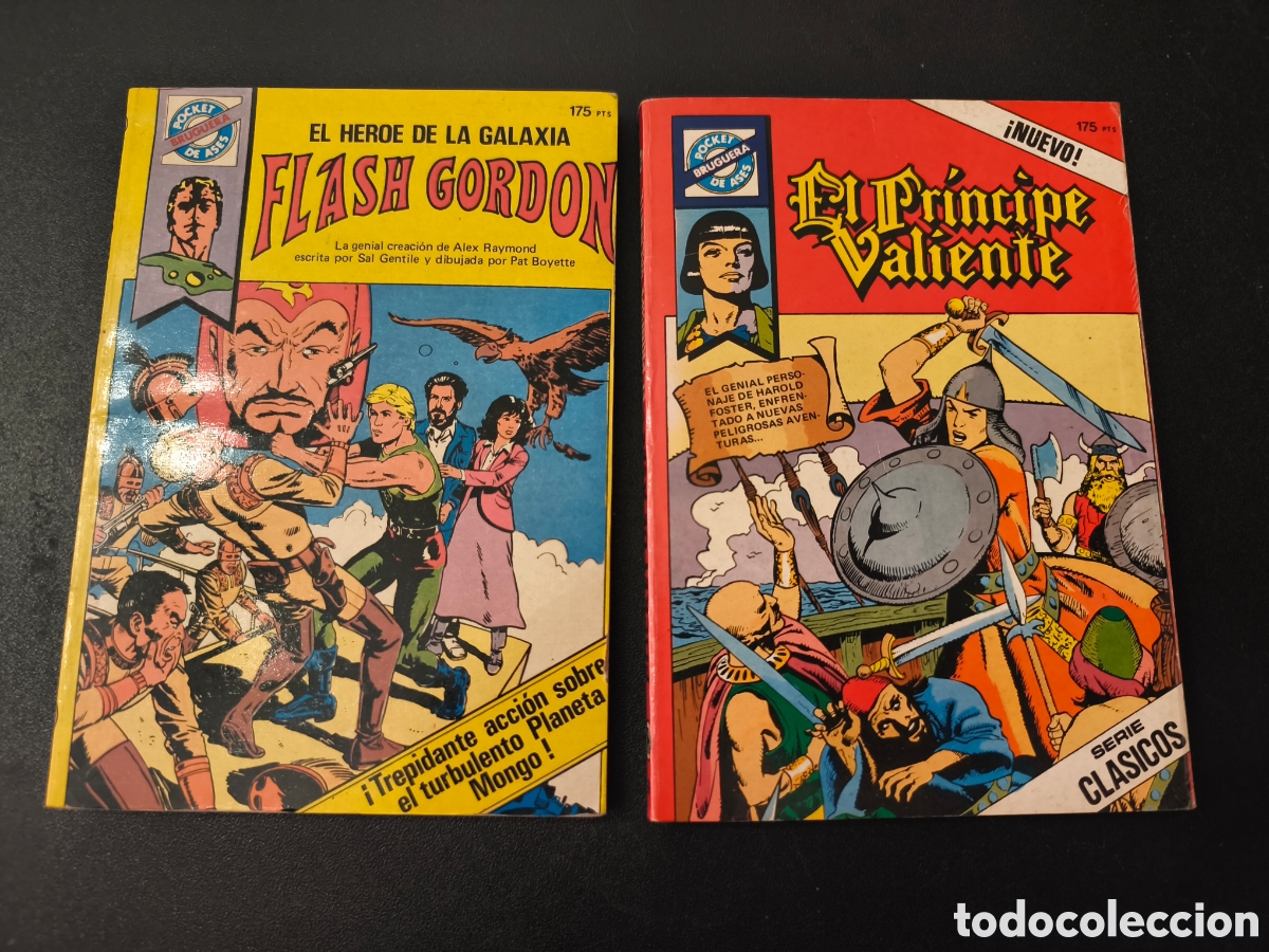 Tebeos: FLASH GORDON POCKET DE ASES 34 - EL PRINCIPE VALIENTE 32 POCKET DE ASES BRUGUERA