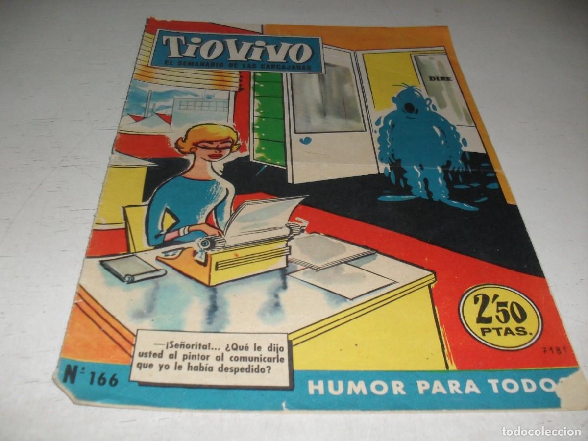 Tebeos: TIO VIVO N&ordm; 166,EN PAGINA CENTRAL:RIASE CON ESAS PLAYAS,DE VAZQUEZ.,DE 1043.BRUGUERA,1961