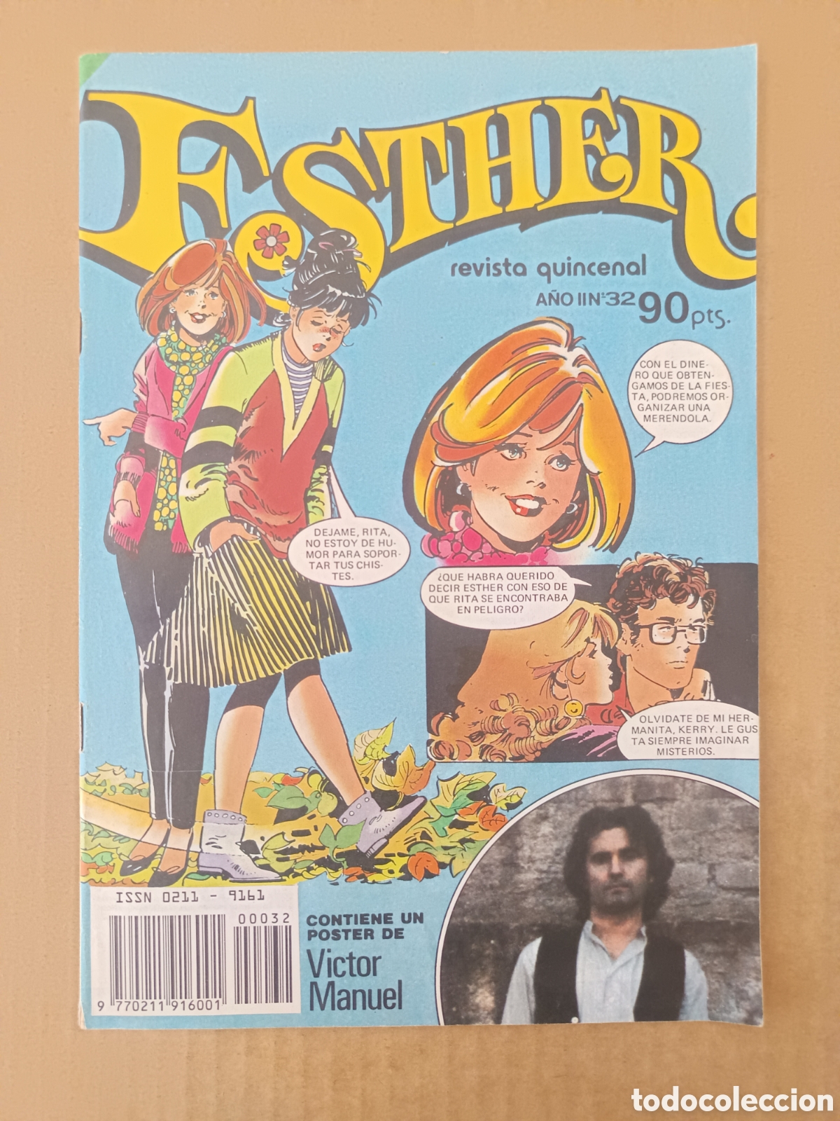 Tebeos: Revista Esther n&deg;32 (Bruguera, 1983). Purita Campos. Con p&oacute;ster de V&iacute;ctor Manuel.