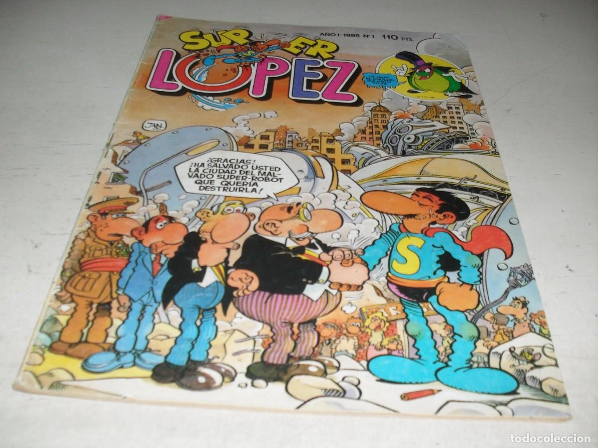 Tebeos: SUPER LOPEZ N&ordm; 1,el 1&ordm;,DE 3,CON POSTER DE SUPERLOPEZ.BRUGUERA,1985