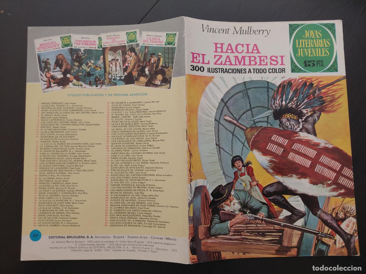 Tebeos: Joyas Literarias Juveniles Bruguuera N&ordm; 49 1&ordf; edici&oacute;n Hacia el Zambesi
