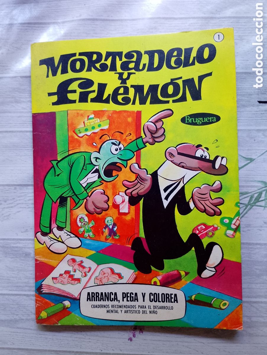 Tebeos: MORTADELO Y FILEM&Oacute;N&middot; ARRANCA, PEGA Y COLOREA N&ordm; 1 &middot; BRUGUERA &middot; 1971