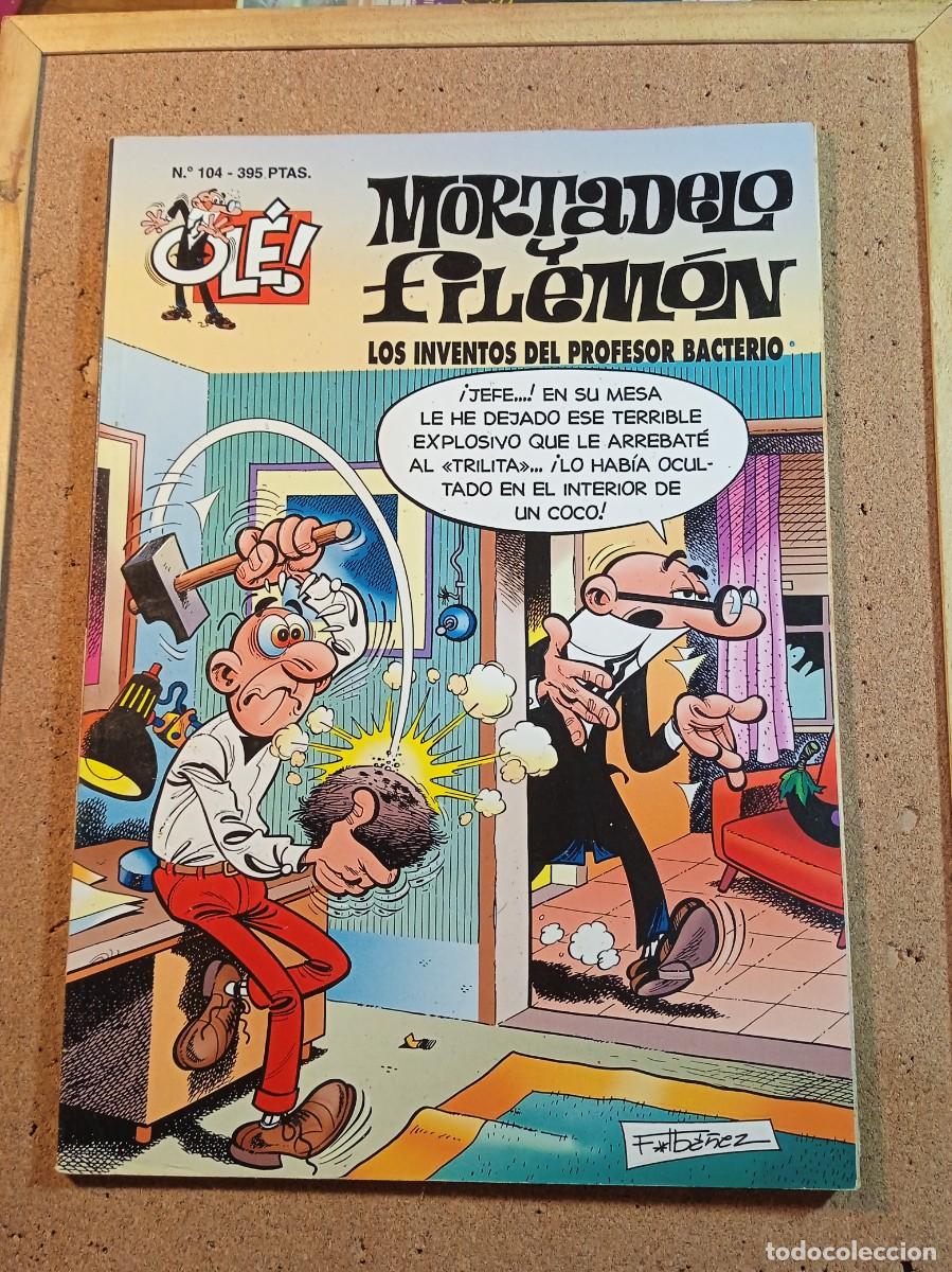 Tebeos: TEBEO DE OLE MORTADELO Y FILEMON EN LOS INVENTOS DEL PROFESOR BACTERIO DEL A&Ntilde;O 1998 N&ordm; 104