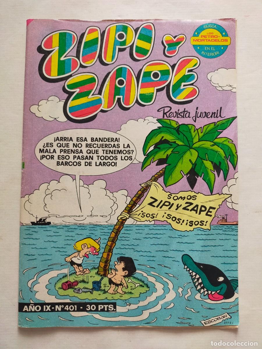 Tebeos: Revista Juvenil ZIPI y ZAPE A&ntilde;o IX N&ordm; 401 - Editorial BRUGUERA 1980 (Contiene los Petro-Mortadelos)
