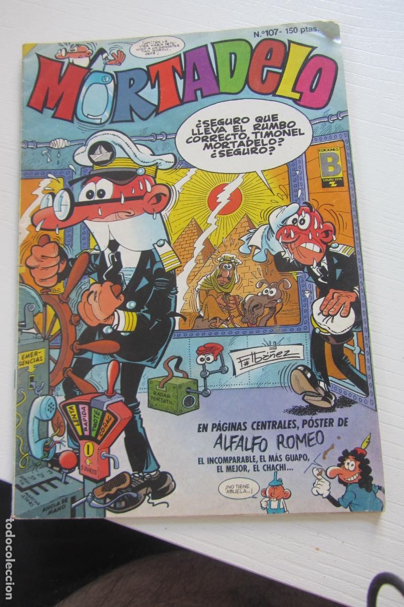 Tebeos: MORTADELO 107,(DE 200).EDICIONES B,1987 sin POSTER arx170