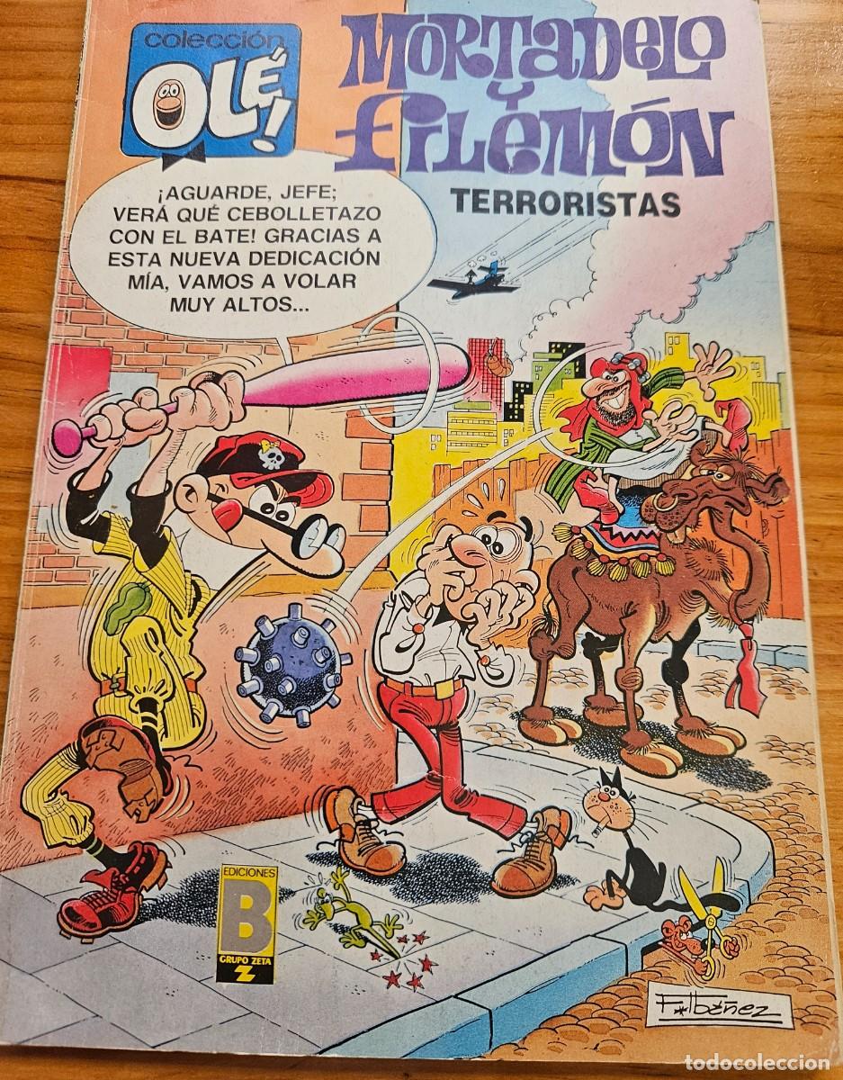 Tebeos: Mortadelo y Filem&oacute;n con Botones Sacarino - Terroristas - Colecci&oacute;n Ol&eacute; 354 - M.149 1989 Ediciones B