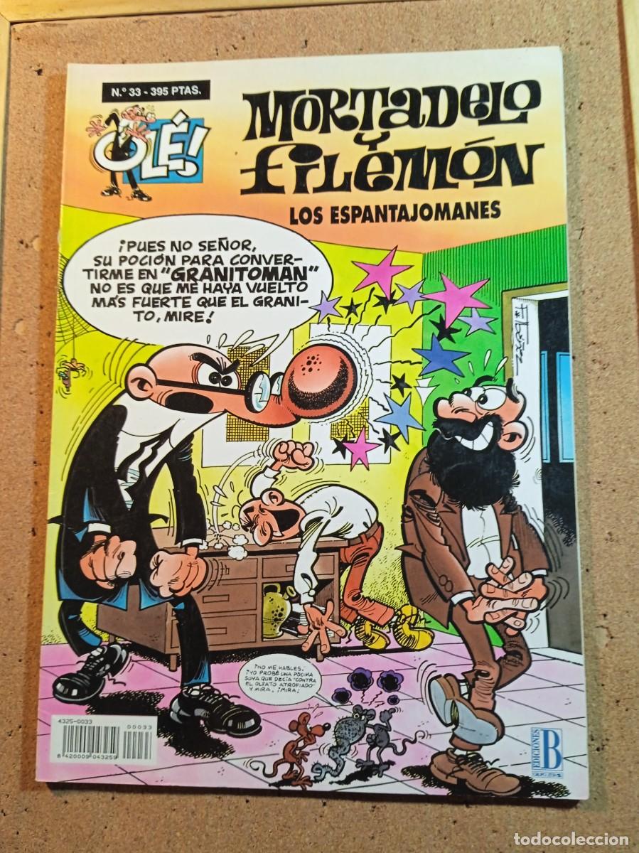 Tebeos: TEBEO DE OLE MORTADELO Y FILEMON EN LOS ESPANTAJOMANES DEL A&Ntilde;O 1998 N&ordm; 33
