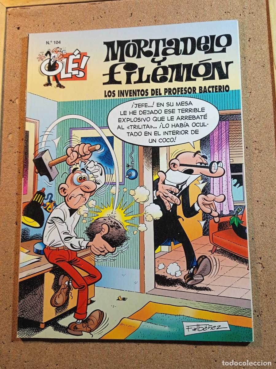 Tebeos: TEBEO DE OLE MORTADELO Y FILEMON EN LOS INVENTOS DEL PROFESOR BACTERIO DEL A&Ntilde;O 1998 N&ordm; 104