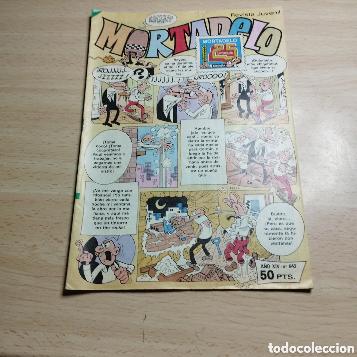 Tebeos: Mortadelo N⁰643. 1983. A&ntilde;o XVI Revista Juvenil. 25 aniversario de Bruguera.
