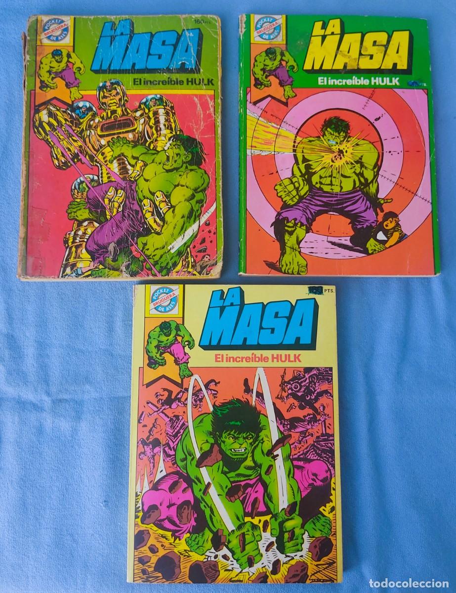 Tebeos: 3 EJEMPLARES DE LA MASA EL INCREIBLE HULK COLECCION POCKET DE BRUGUERA