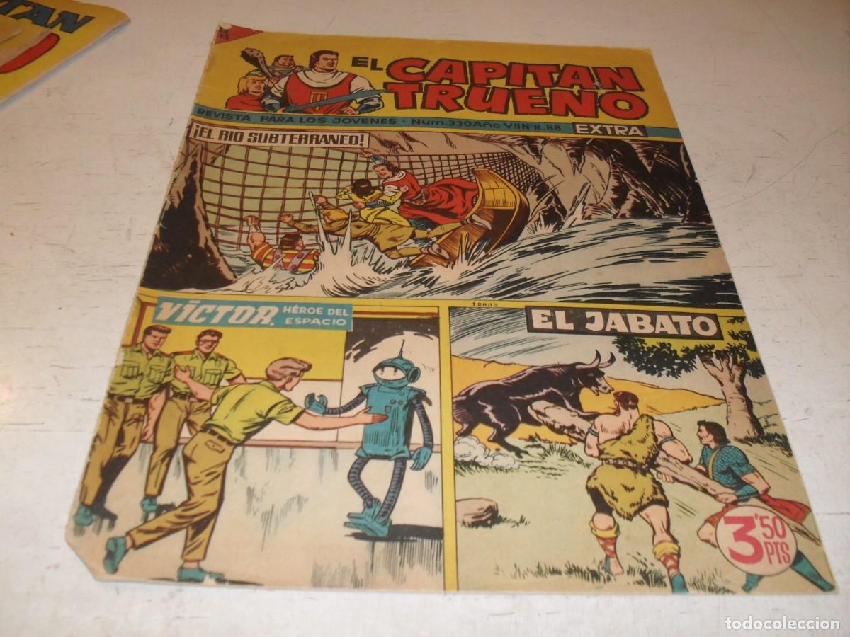 Tebeos: EL CAPITAN TRUENO EXTRA N&ordm; 330,CON VICTOR,HEROES DEL ESPACIO,Y EL JABATO,DE 427,BRUGUERA,1960