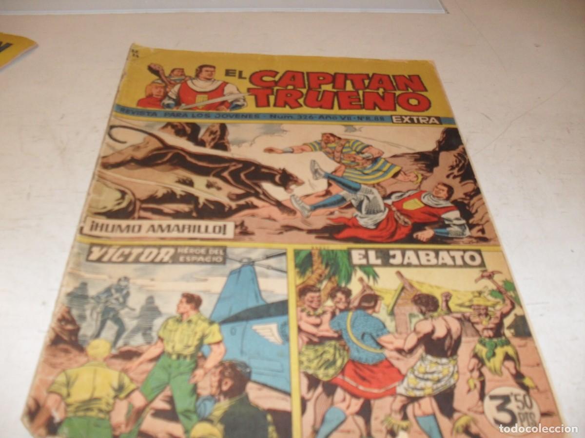 Tebeos: EL CAPITAN TRUENO EXTRA N&ordm; 326,CON VICTOR,HEROES DEL ESPACIO,Y EL JABATO,DE 427,BRUGUERA,1960