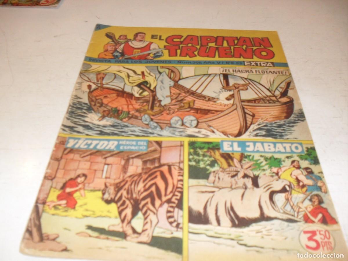 Tebeos: EL CAPITAN TRUENO EXTRA N&ordm; 296,CON VICTOR,HEROE DEL ESPACIO Y EL JABATO,DE 427,BRUGUERA,1960