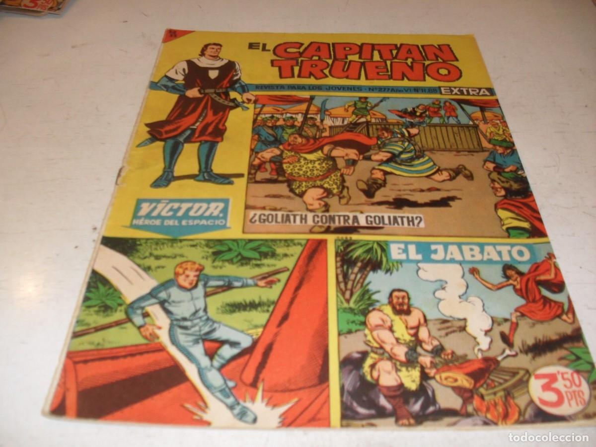 Tebeos: EL CAPITAN TRUENO EXTRA N&ordm; 277,CON VICTOR,HEROE DEL ESPACIO Y EL JABATO,DE 427,BRUGUERA,1960