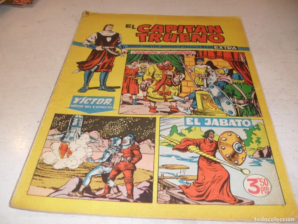 Tebeos: EL CAPITAN TRUENO EXTRA N&ordm; 263,CON LA FAMILIA TRAPISONDA EN CONTRAPORTADA,DE 427,BRUGUERA,1960