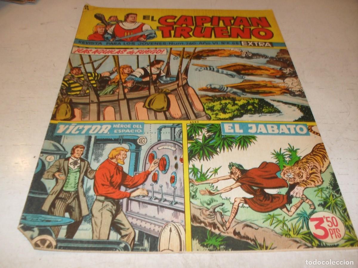 Tebeos: EL CAPITAN TRUENO EXTRA N&ordm; 260,CON VICTOR,HEROE DEL ESPACIO Y EL JABATO,DE 427,BRUGUERA,1960