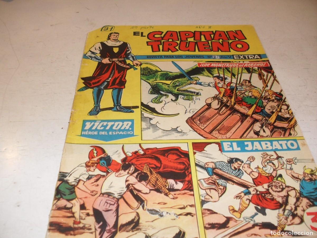 Tebeos: EL CAPITAN TRUENO EXTRA N&ordm; 215,CON VICTOR,HEROE DEL ESPACIO Y EL JABATO,DE 427,BRUGUERA,1960