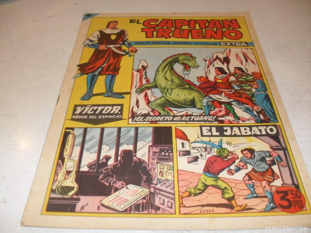 Tebeos: EL CAPITAN TRUENO EXTRA N&ordm; 203,CON VICTOR,HEROE DEL ESPACIO Y EL JABATO,DE 427,BRUGUERA,1960