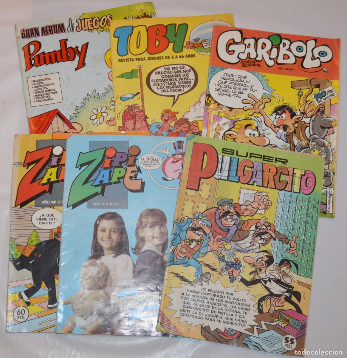 Tebeos: BRUGUERA - LOTE 6 TEBEOS - ZIPI ZAPE, TOBY, GARIBOLO , SUPER PULGARCITO Y PUMBY