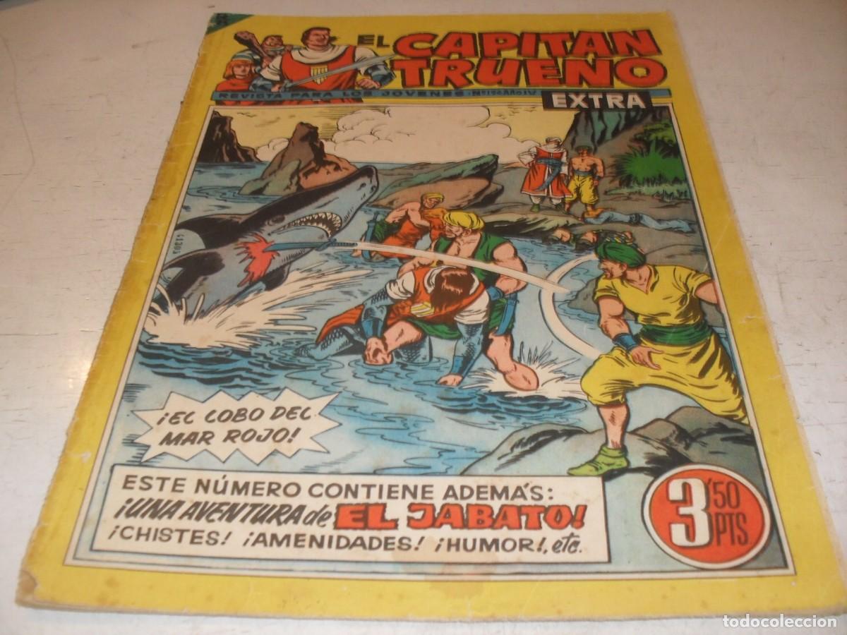 Tebeos: EL CAPITAN TRUENO EXTRA N&ordm; 196,CON AVENTURA DEL JABATO,DE 427,BRUGUERA,1960