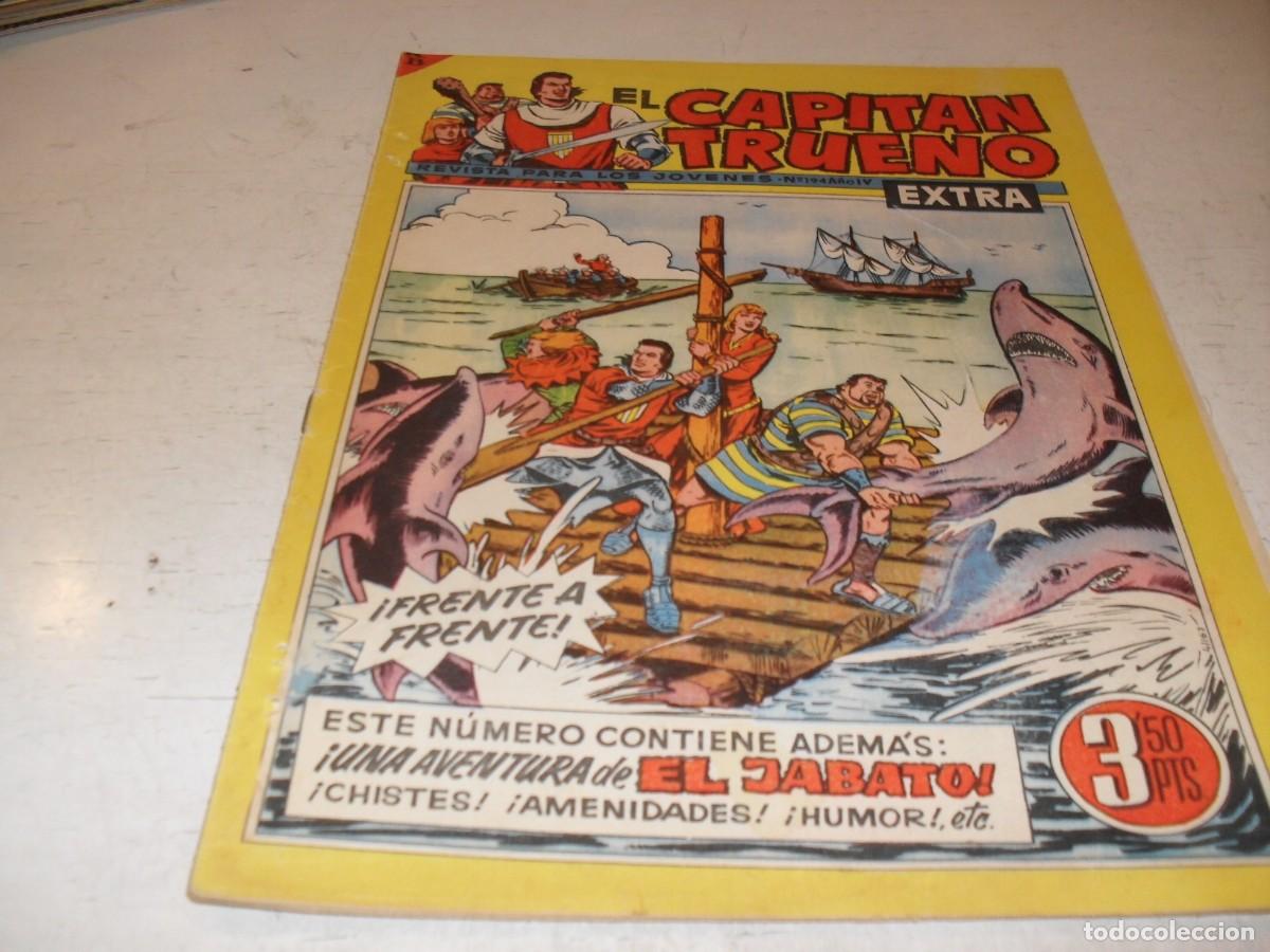Tebeos: EL CAPITAN TRUENO EXTRA N&ordm; 194,CON AVENTURA DEL JABATO,DE 427,BRUGUERA,1960
