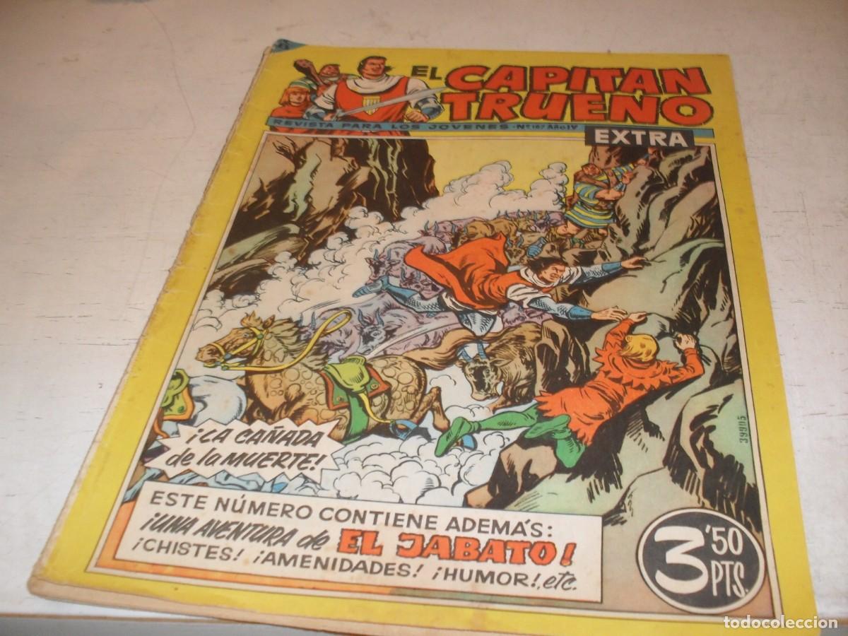 Tebeos: EL CAPITAN TRUENO EXTRA N&ordm; 187,CON AVENTURA DEL JABATO,DE 427,BRUGUERA,1960